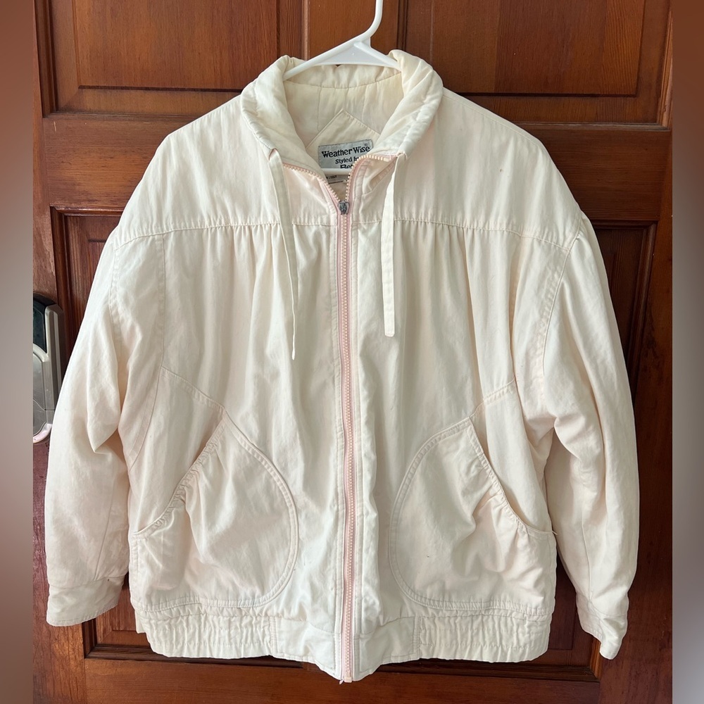 Vintage Weather Wise Betsy B Jacket Cream Pink Windbreaker Lightweight 90s M - Picture 10 of 10